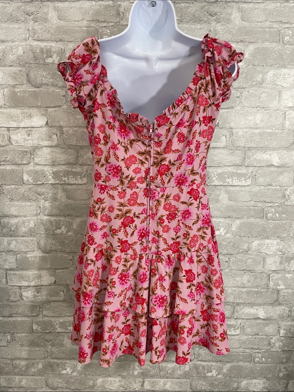 City Triangles Pink Floral Ruffle Mini Dress - Picture 3 of 6